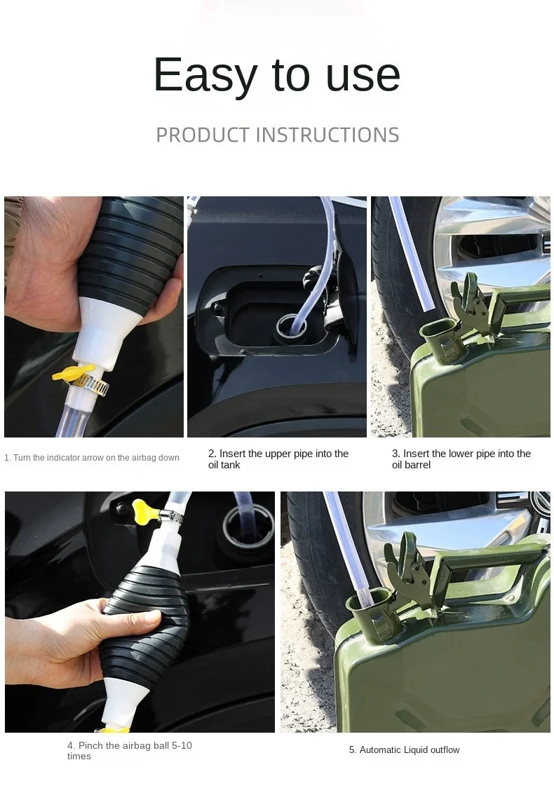 Manual Siphon Fuel Transfer Pump for Cars and Liquid Transfer