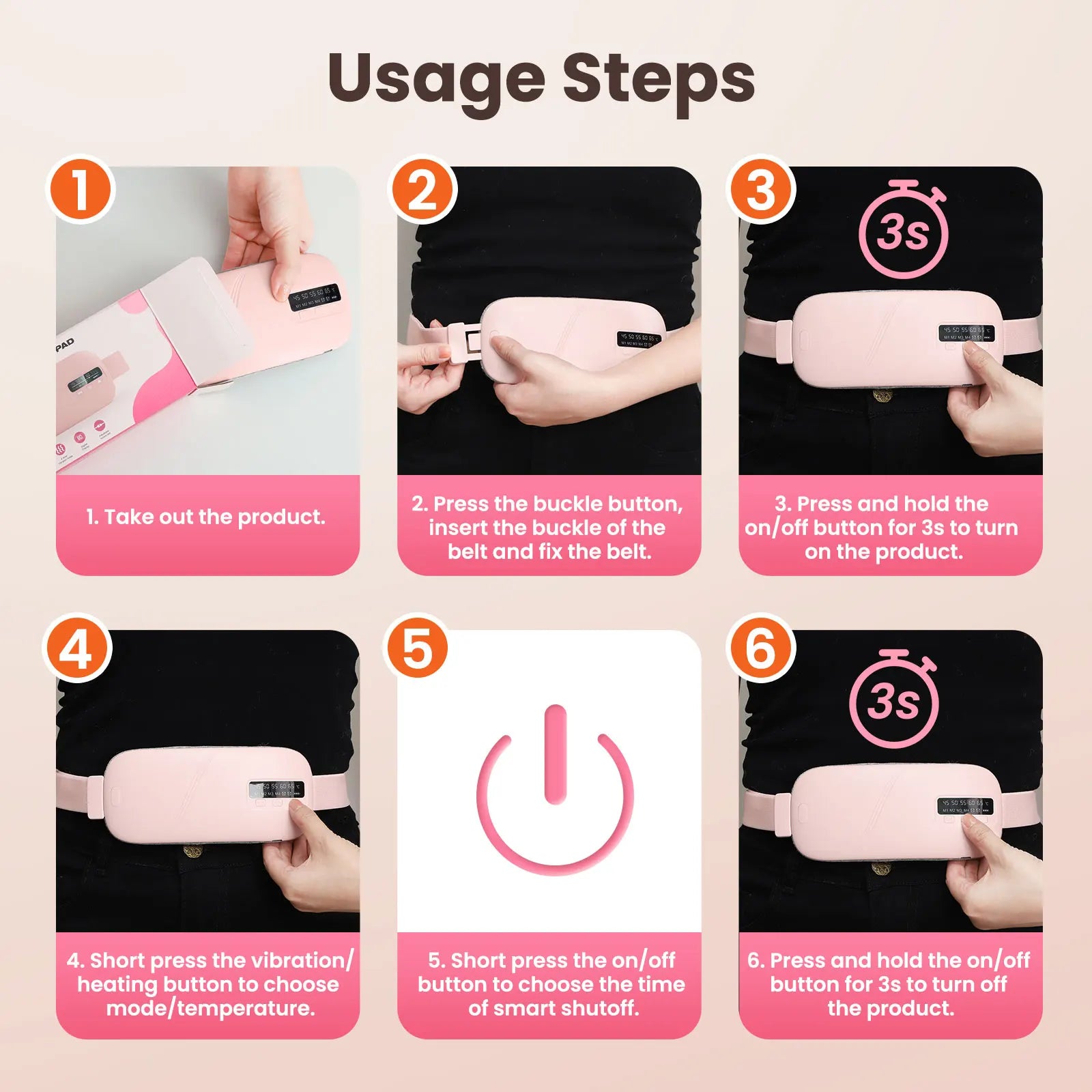 Cordless Menstrual Heating Pad with Vibration Massage - 18