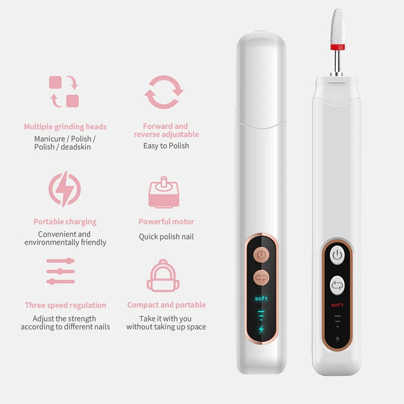 Cordless Electric Nail File and Pedicure Manicure Drill Kit - 2