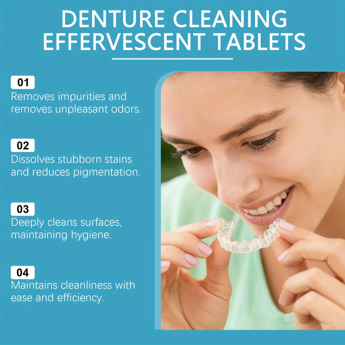 Effervescent Denture and Retainer Cleaning Tablets Kit
