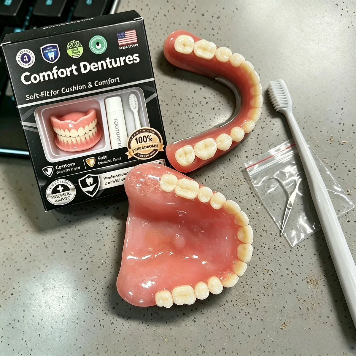 Moldable Instant Smile Comfort Dentures Set