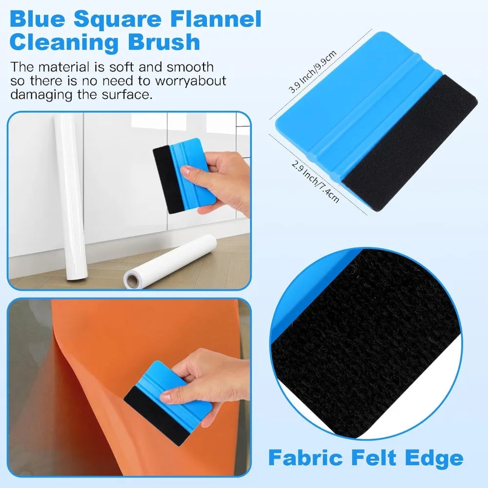 Felt Edge Squeegee Kit for Vinyl Wrapping and Window Tint - 3