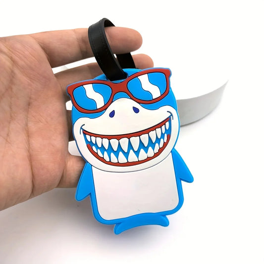 Cute Shark Luggage Tag Anti Lost Travel ID Label for Suitcases and Bags