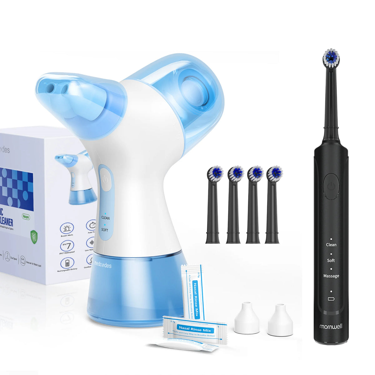 Electric Nasal Irrigator and Sonic Toothbrush Combo Kit