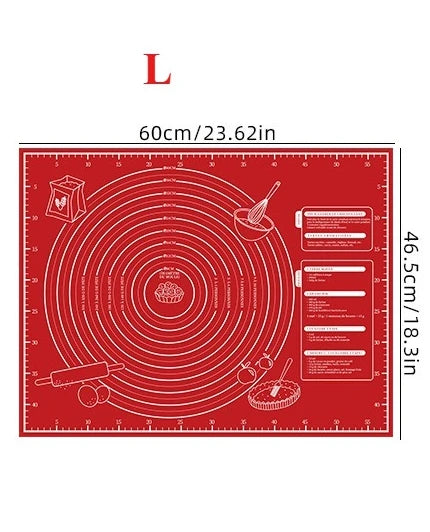 Non-Slip Silicone Pastry Baking Mat with Measurement Scale - 16