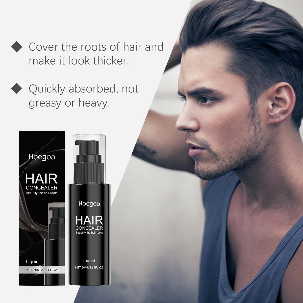 Instant Hairline and Gray Root Concealer for Thicker Fuller Hair