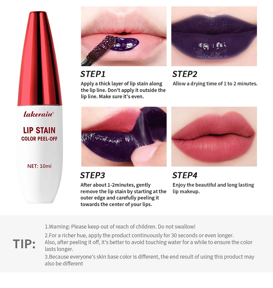 Waterproof Peel-Off Matte Lip Stain Tint - 11