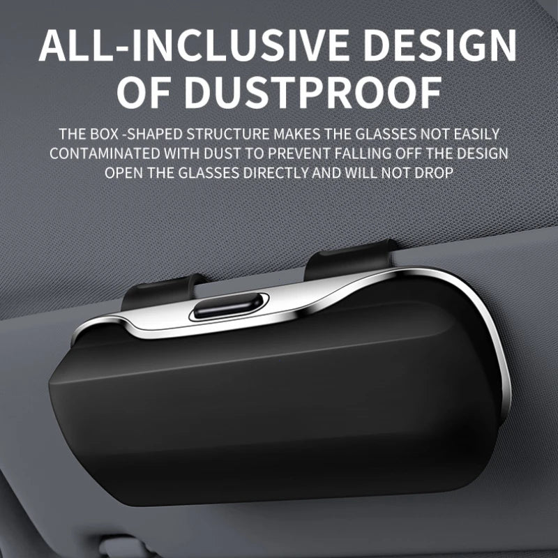 Portable Car Sun Visor Sunglasses Holder Case - 3