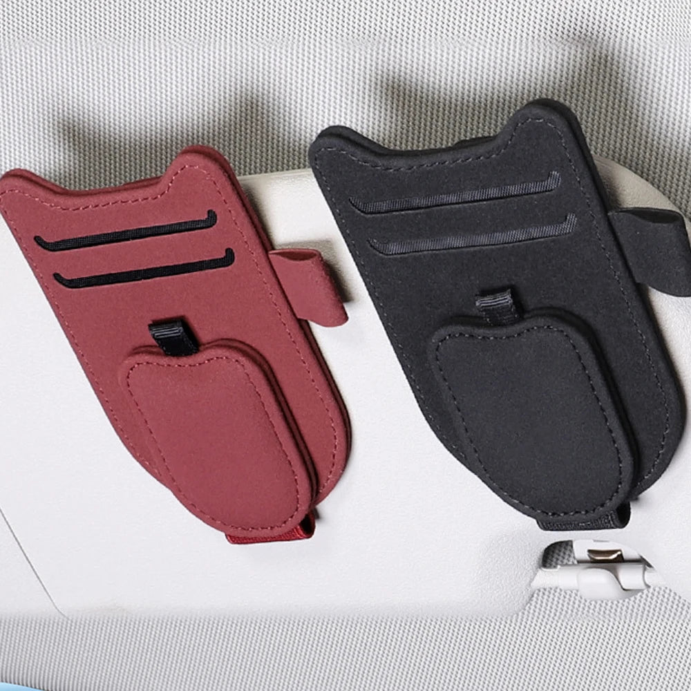 Magnetic Car Sun Visor Sunglasses and Ticket Holder