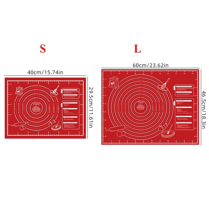 Non-Slip Silicone Pastry Baking Mat with Measurement Scale - 3