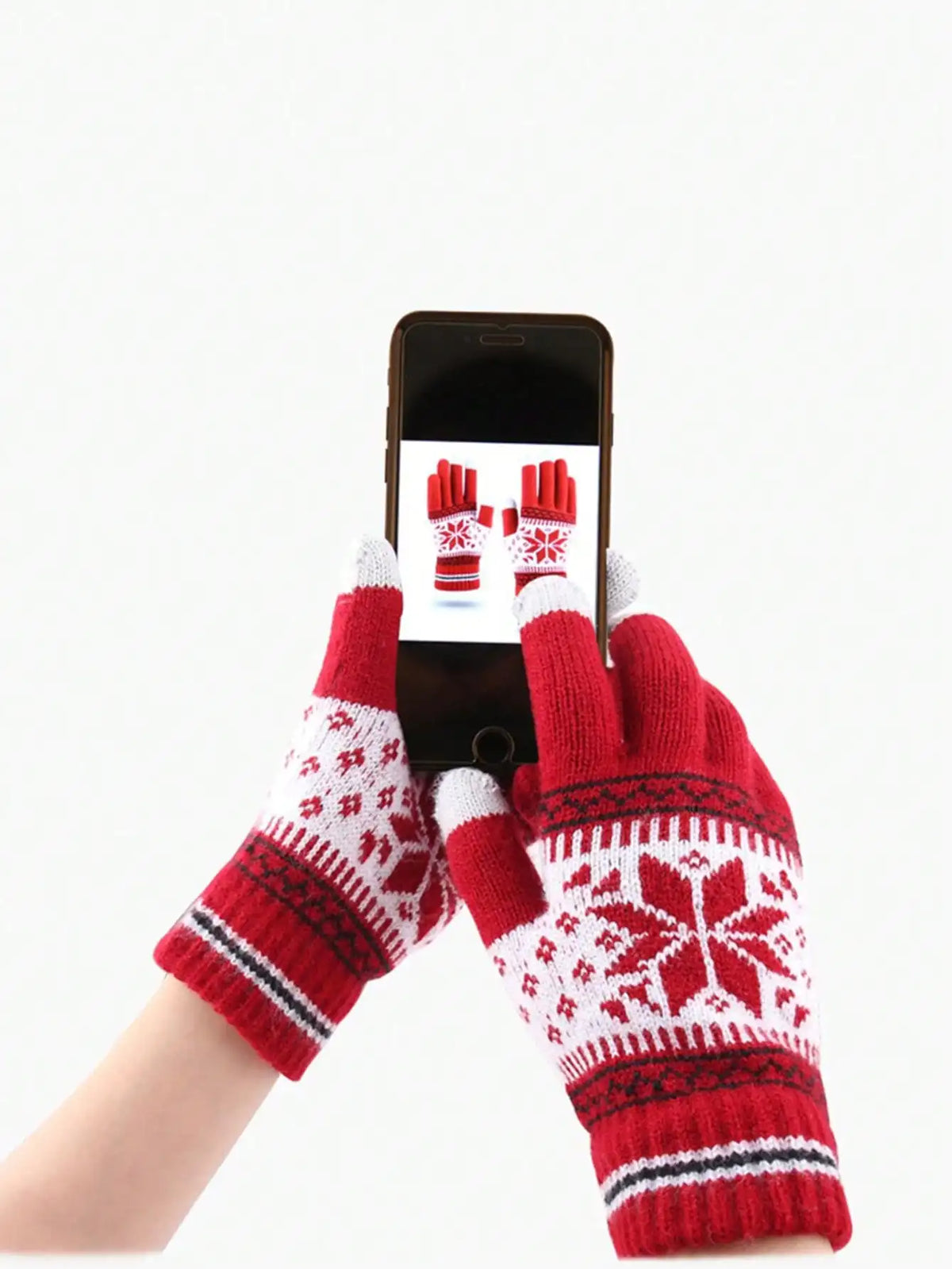 Touchscreen Snowflake Pattern Winter Gloves for Men and Women