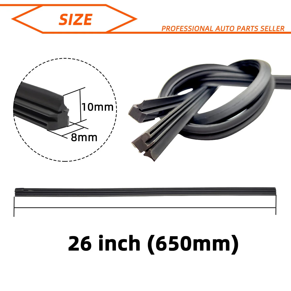 Universal Windshield Wiper Blade Rubber Refill Strips - 12