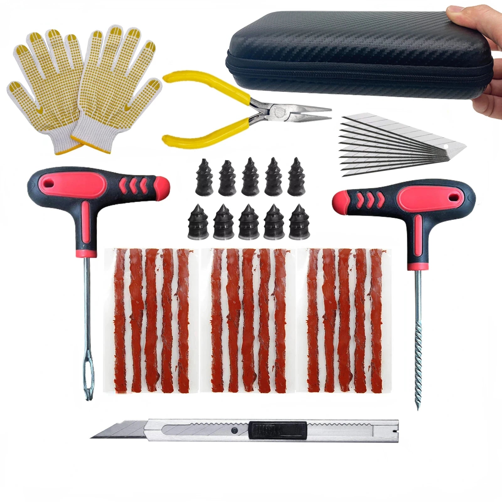 Emergency Universal Tubeless Tire Puncture Repair Kit - 19