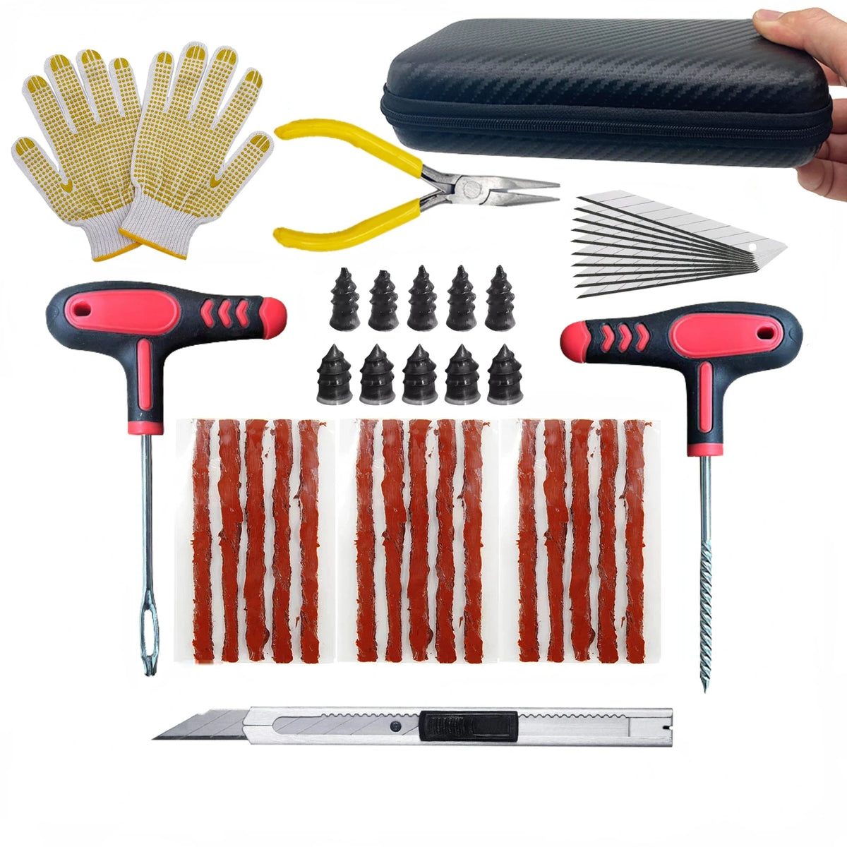 Emergency Universal Tubeless Tire Puncture Repair Kit