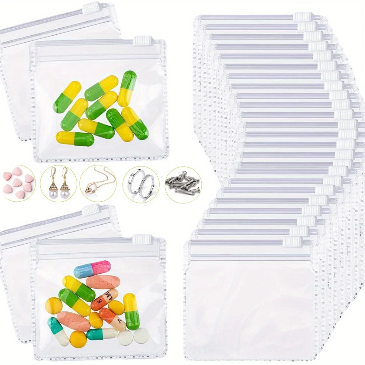 Reusable Zippered Travel Organizer for Medicine and Jewelry