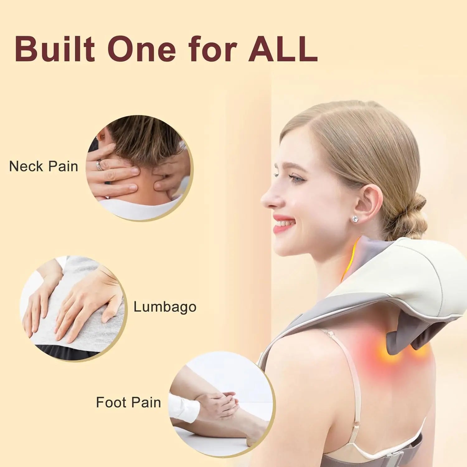 Wireless 6D Heated Neck and Shoulder Deep Tissue Massager - 6
