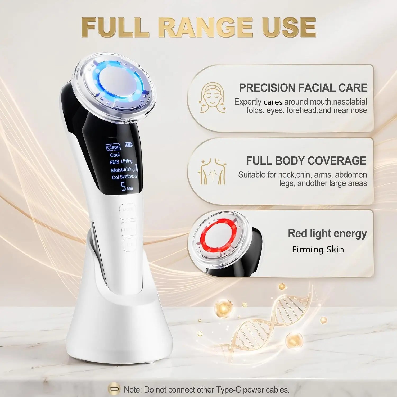 Micro-Current LED Facial Massager for Skin Tightening and Rejuvenation - 2