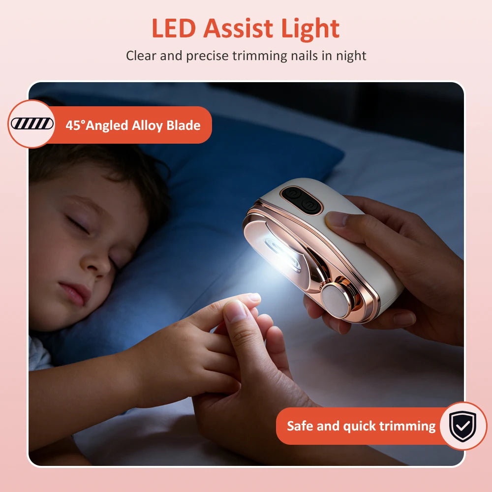 Electric Automatic Nail Trimmer and Polisher with LED Light - 4