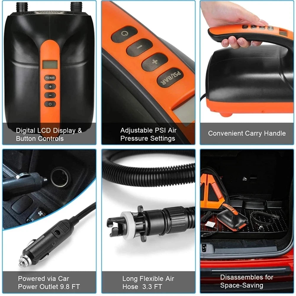 Digital Electric Air Pump for Inflatable SUP and Boats