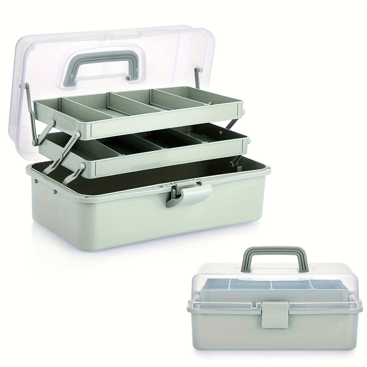 3-Layer Portable Craft and Art Supply Organizer with Adjustable Spacers