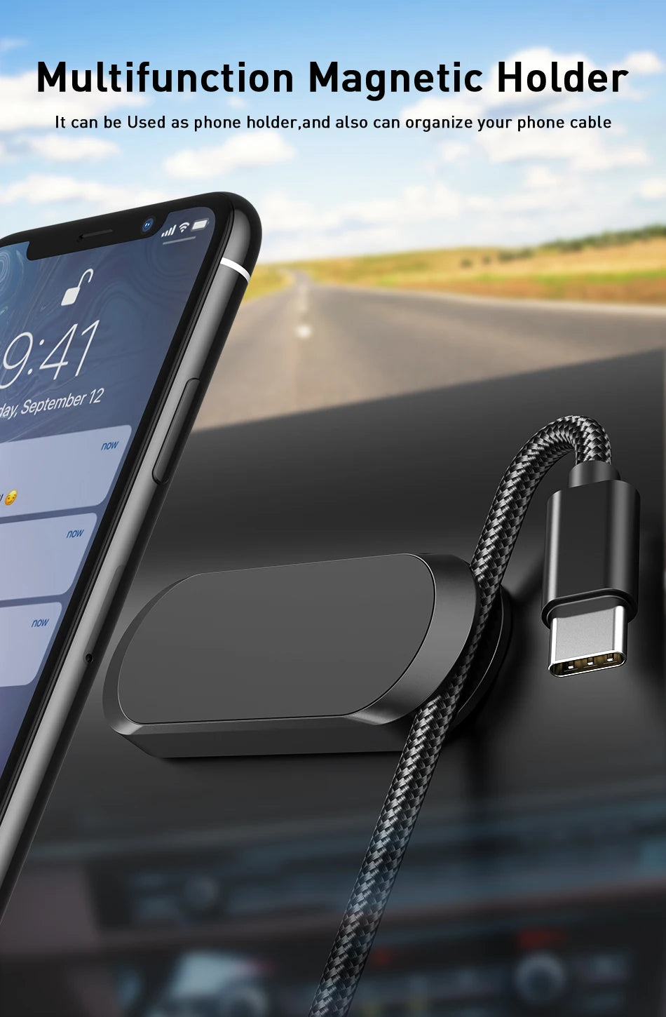 Magnetic Dashboard Car Phone Holder Mini Universal Mount - 8