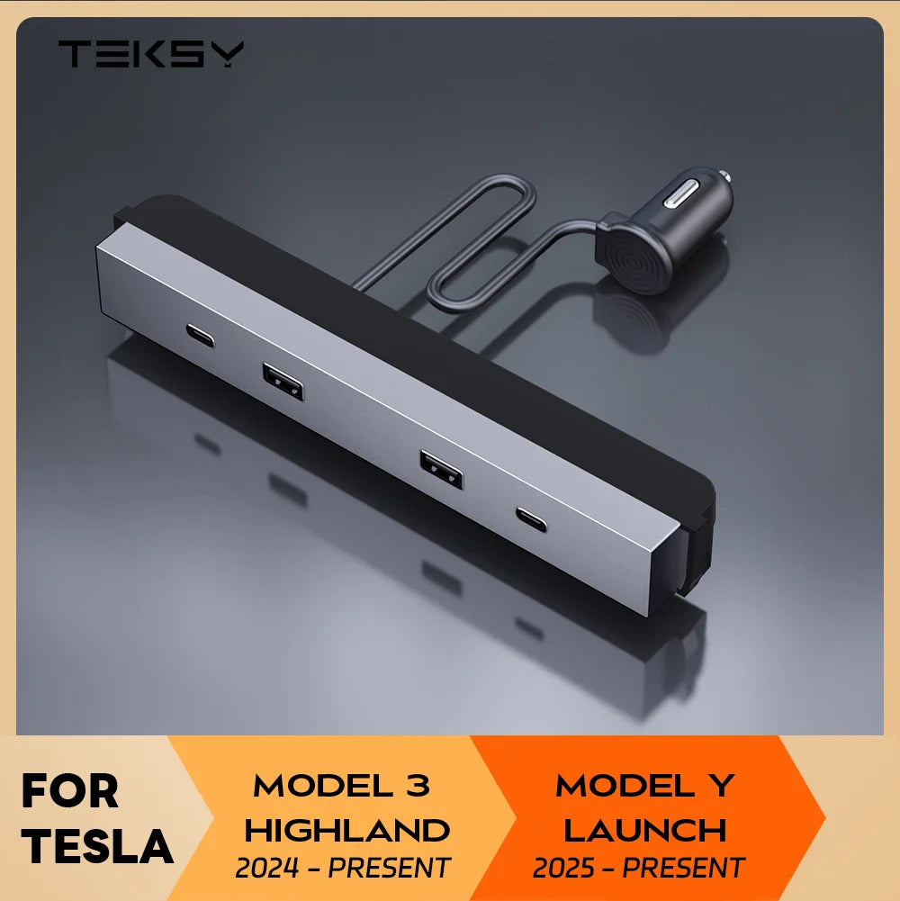 USB Charging Hub Expansion Dock for Tesla Model 3 Highland and Model Y