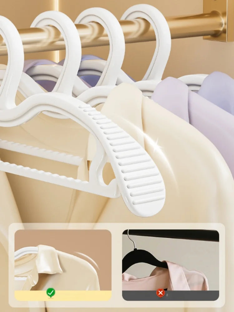 10 Pack Short Neck Clothes Hangers Space Saving Non Slip Coat Racks - 10