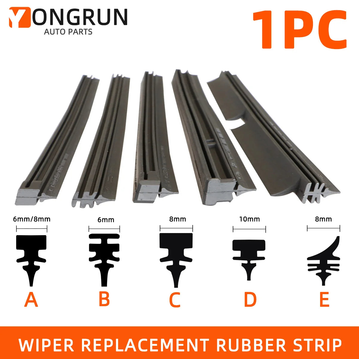 Universal Car Wiper Blade Rubber Refill Strip - 1