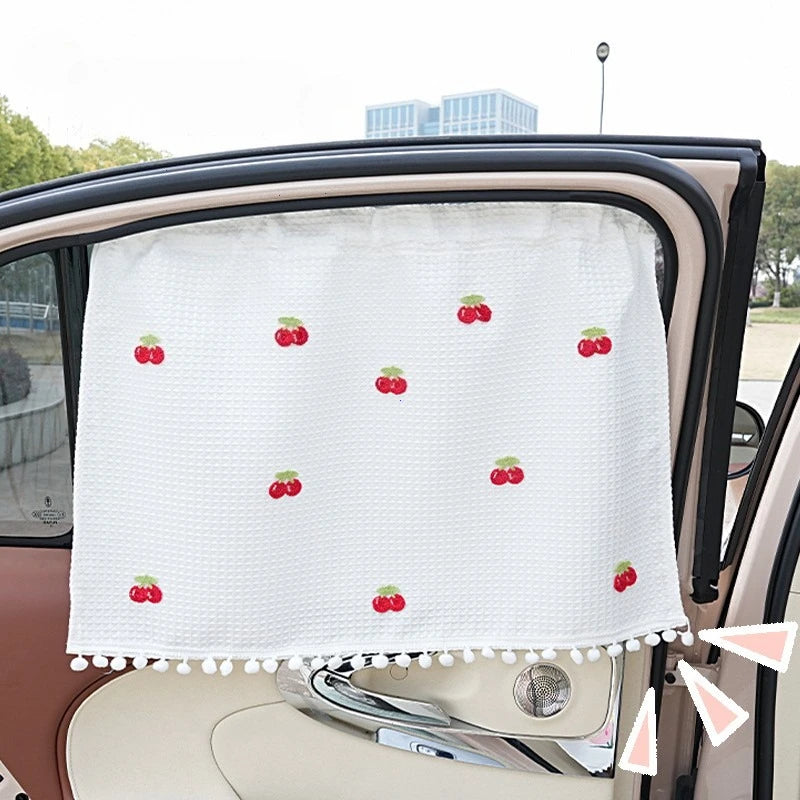 Heat Insulated Suction Cup Car Window Sunshade Curtain - 1