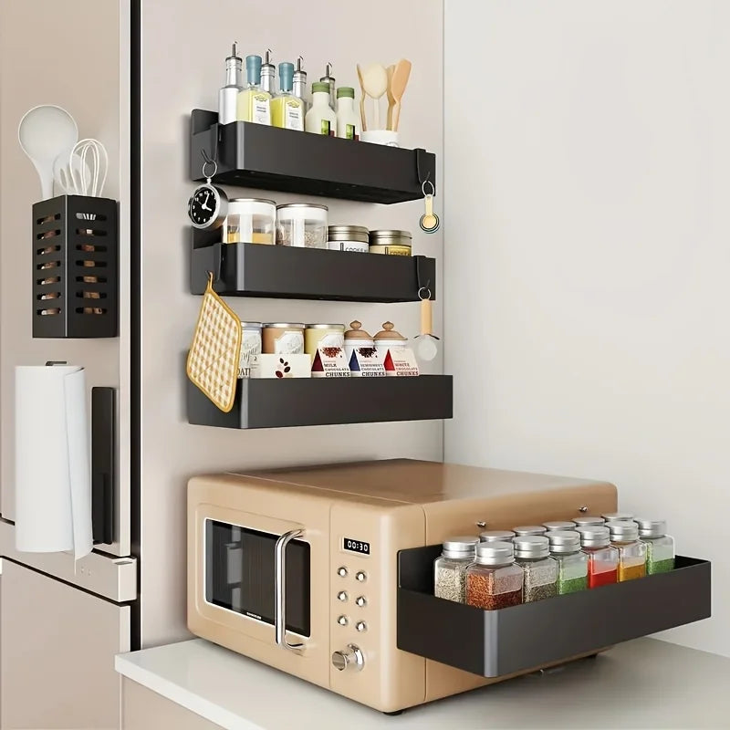 Magnetic Refrigerator Side Storage Rack for Kitchen and Laundry - 12