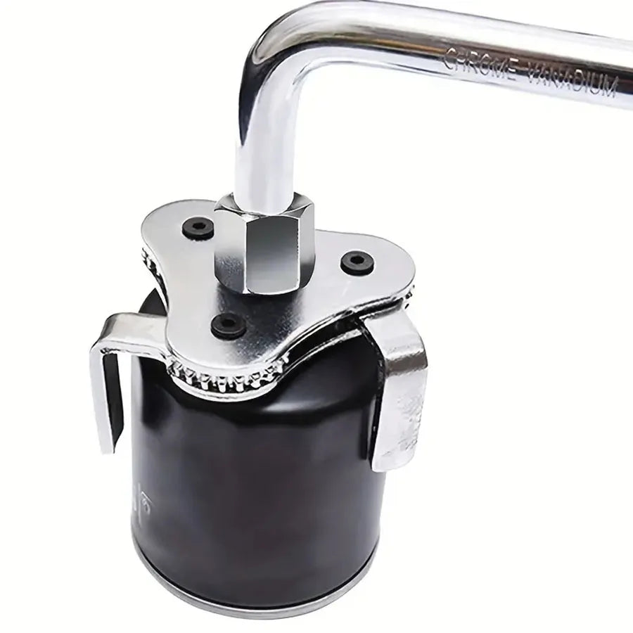 Universal 3-Jaw Adjustable Oil Filter Removal Wrench Tool
