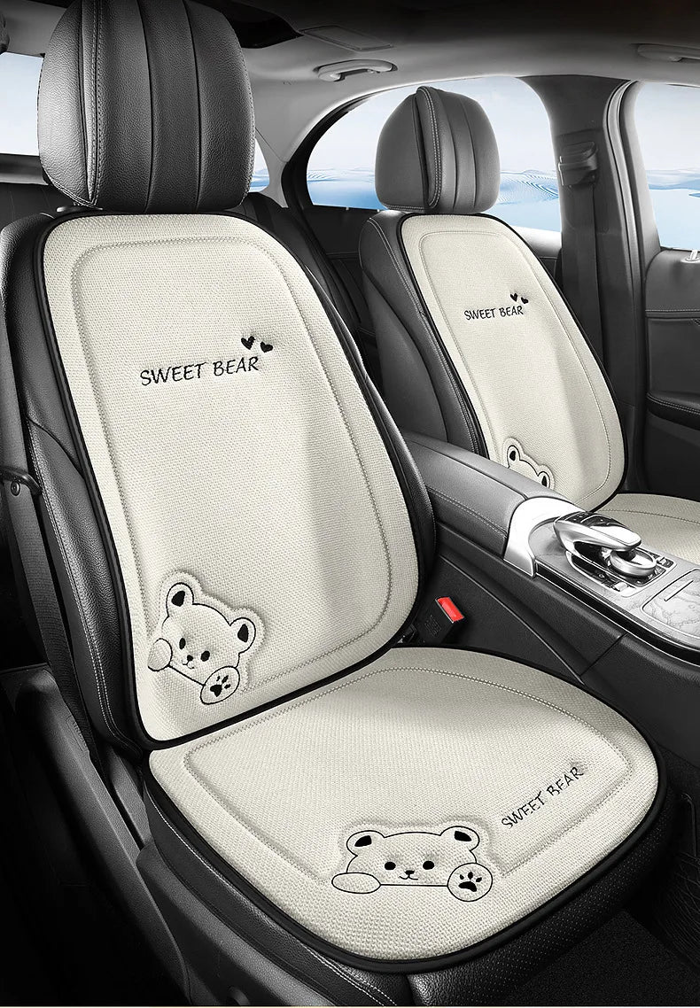 Cute Bear Universal Breathable Car Seat Cushion Protector - 9
