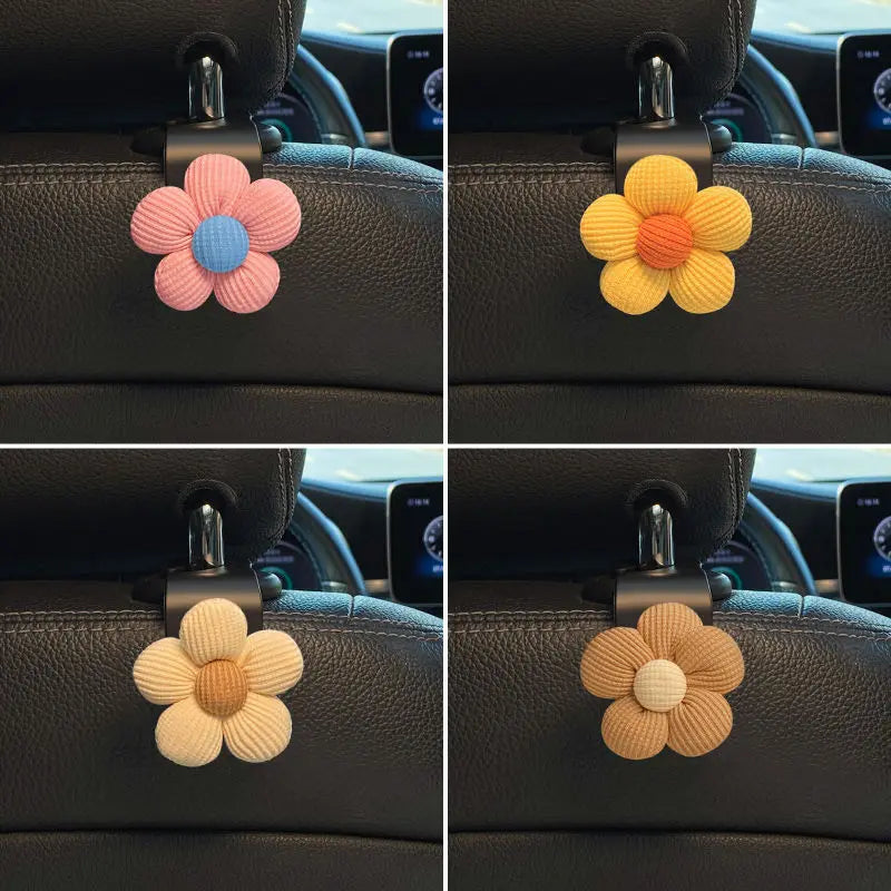 Universal Car Seat Headrest Flower Hook Organizer - 4
