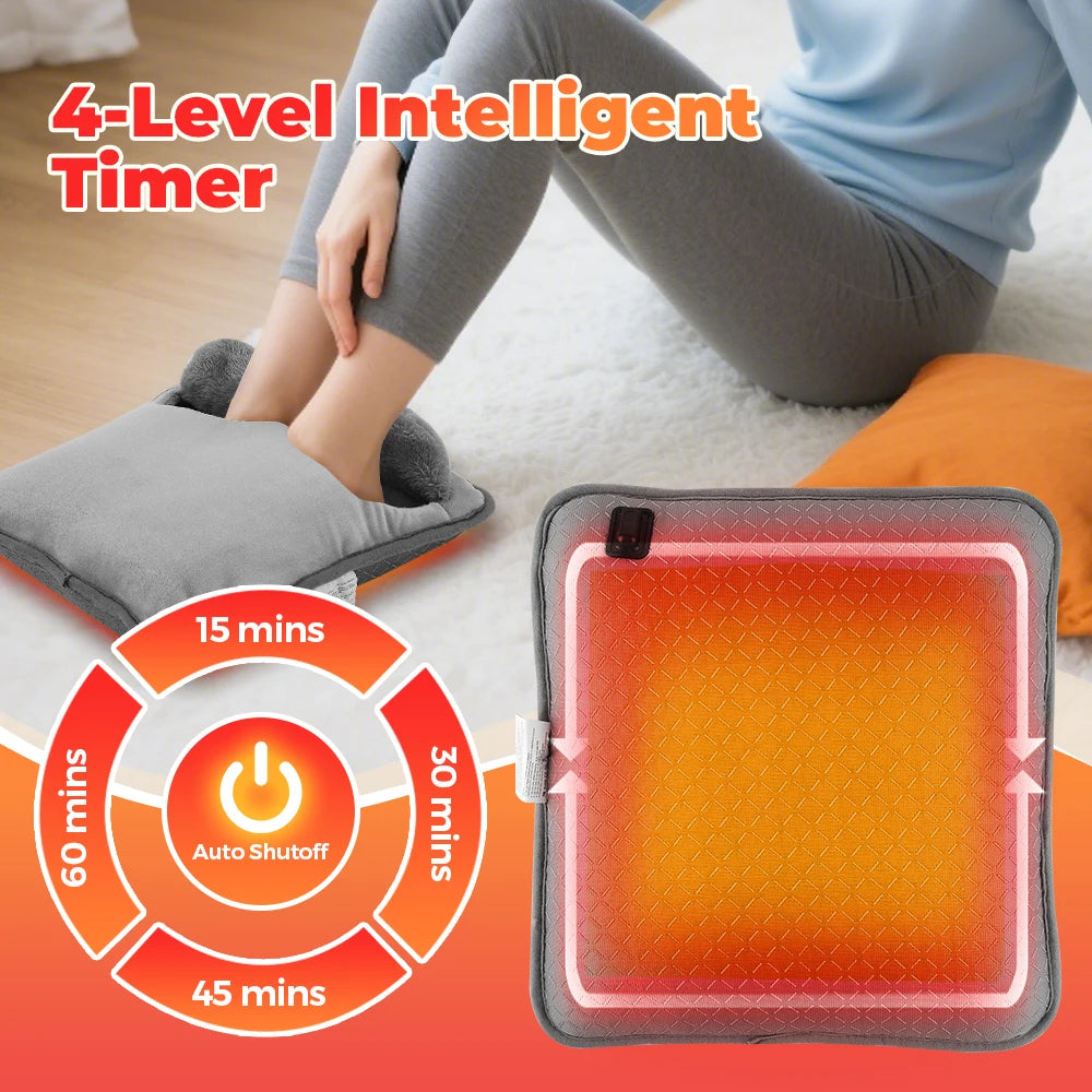 USB Heated Foot Warmer with Adjustable Heat and Timer Settings