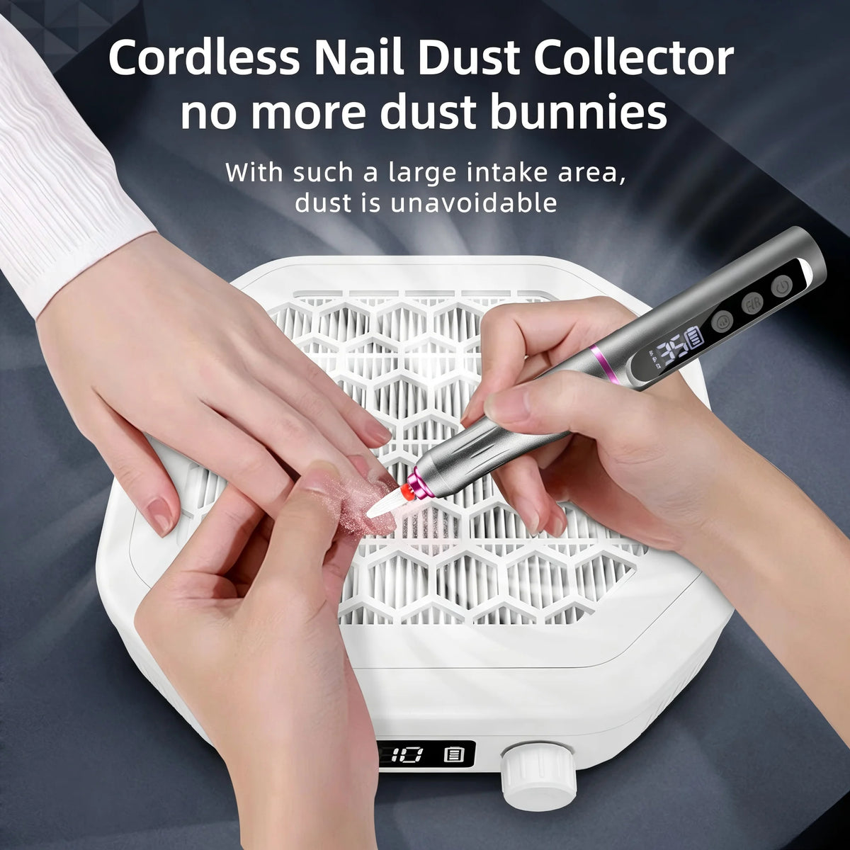Cordless Rechargeable Nail Dust Collector with Powerful Suction