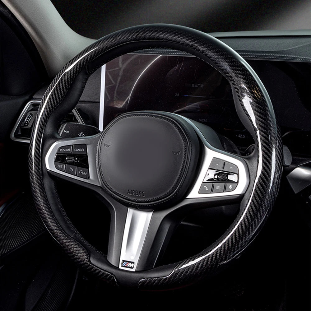 Universal Non-Slip Carbon Fiber Car Steering Wheel Cover