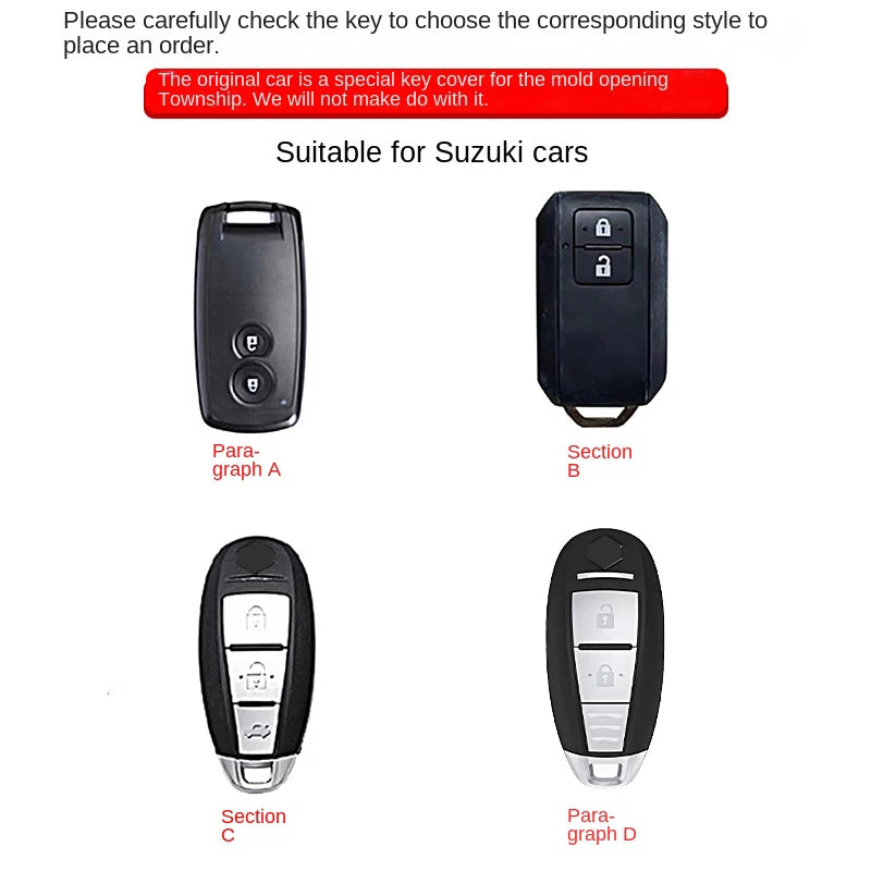 Protective Galvanized Alloy Key Fob Cover for Suzuki