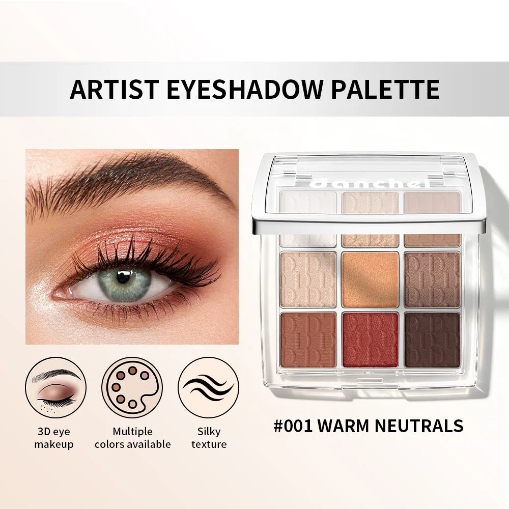 9-Shade Pigmented Eyeshadow Palette for Versatile Makeup Looks