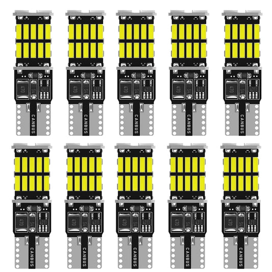 10 Pack T10 W5W LED Canbus Bulbs Error Free Interior Light Replacement