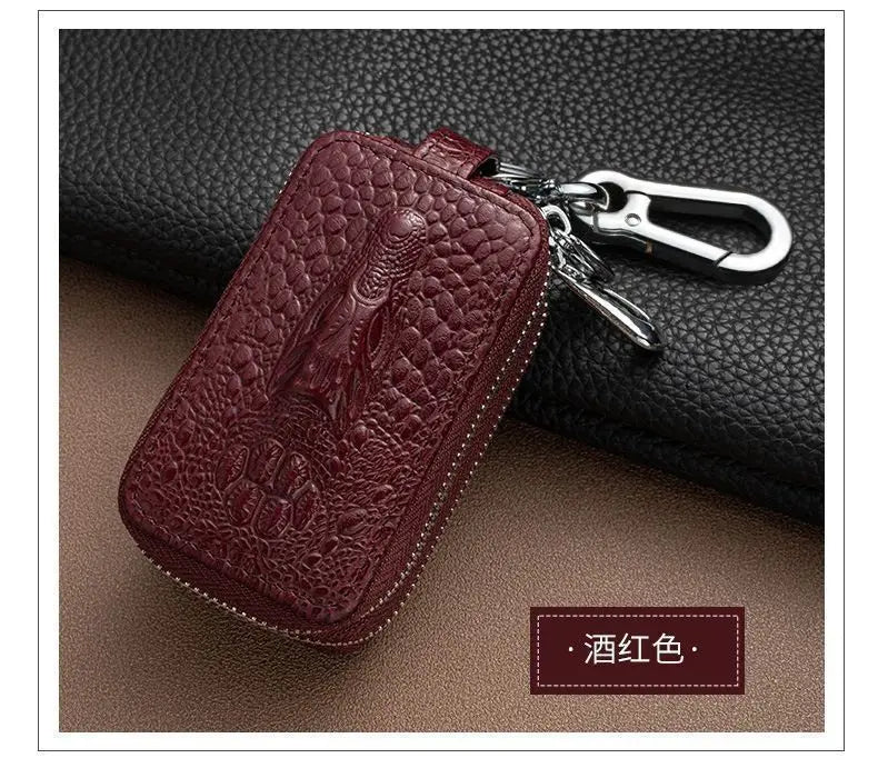 Leather Car Key Case with Waist Clip