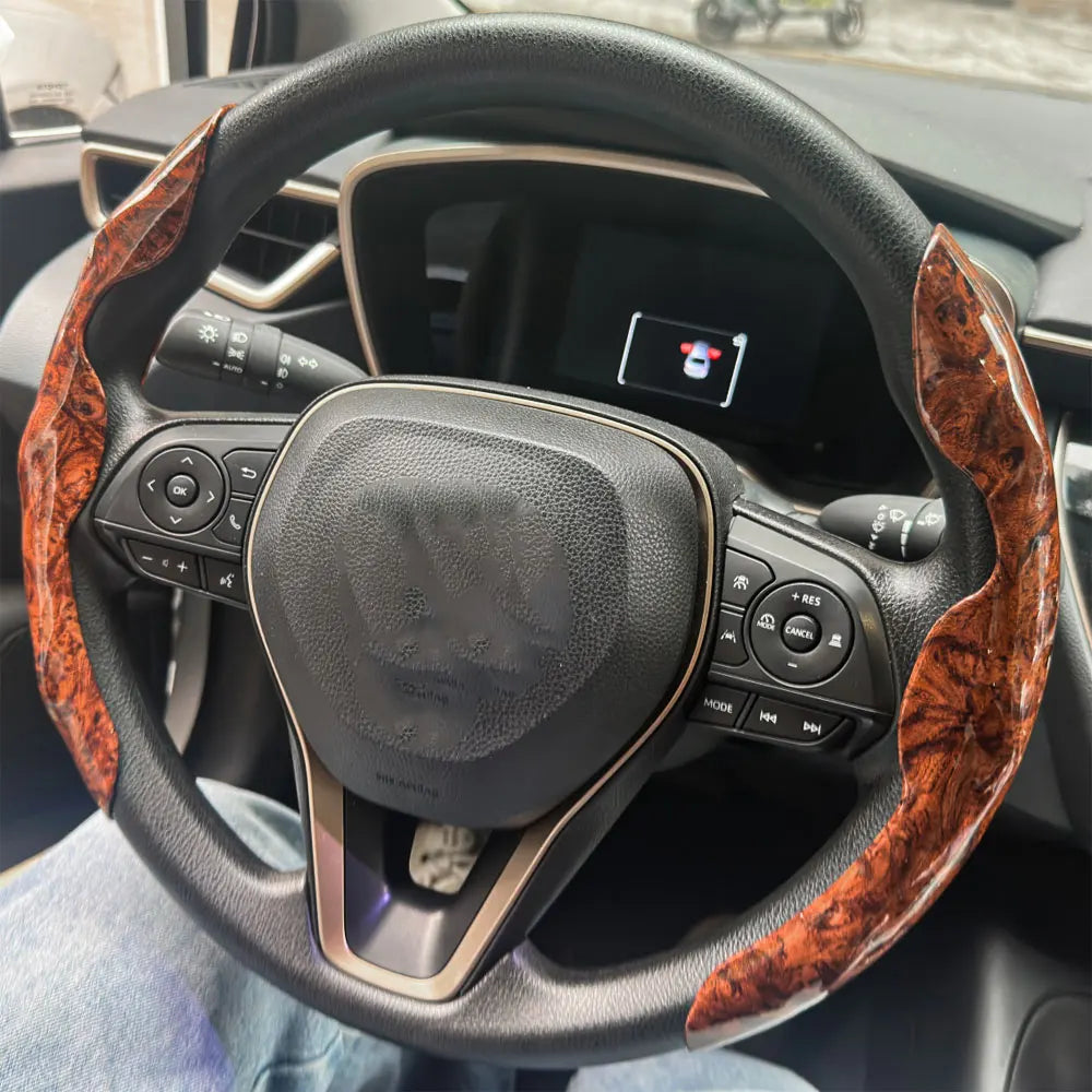 Retro Wood Grain Anti-Slip Car Steering Wheel Cover - 3