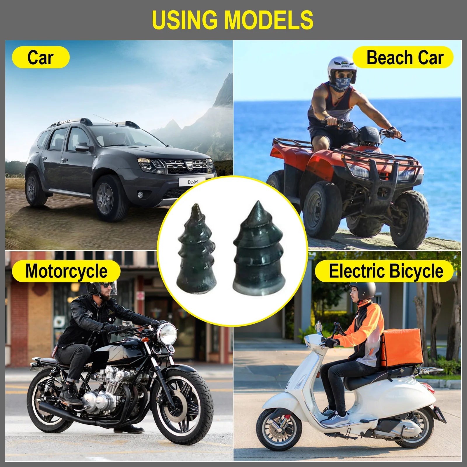 Quick Tire Puncture Repair Rubber Nails for Vehicles - 11