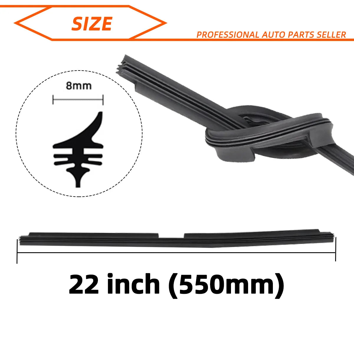 Natural Rubber Windshield Wiper Blade Refill Strip