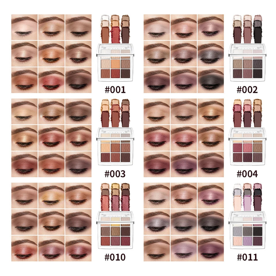 9-Shade Pigmented Eyeshadow Palette for Versatile Makeup Looks