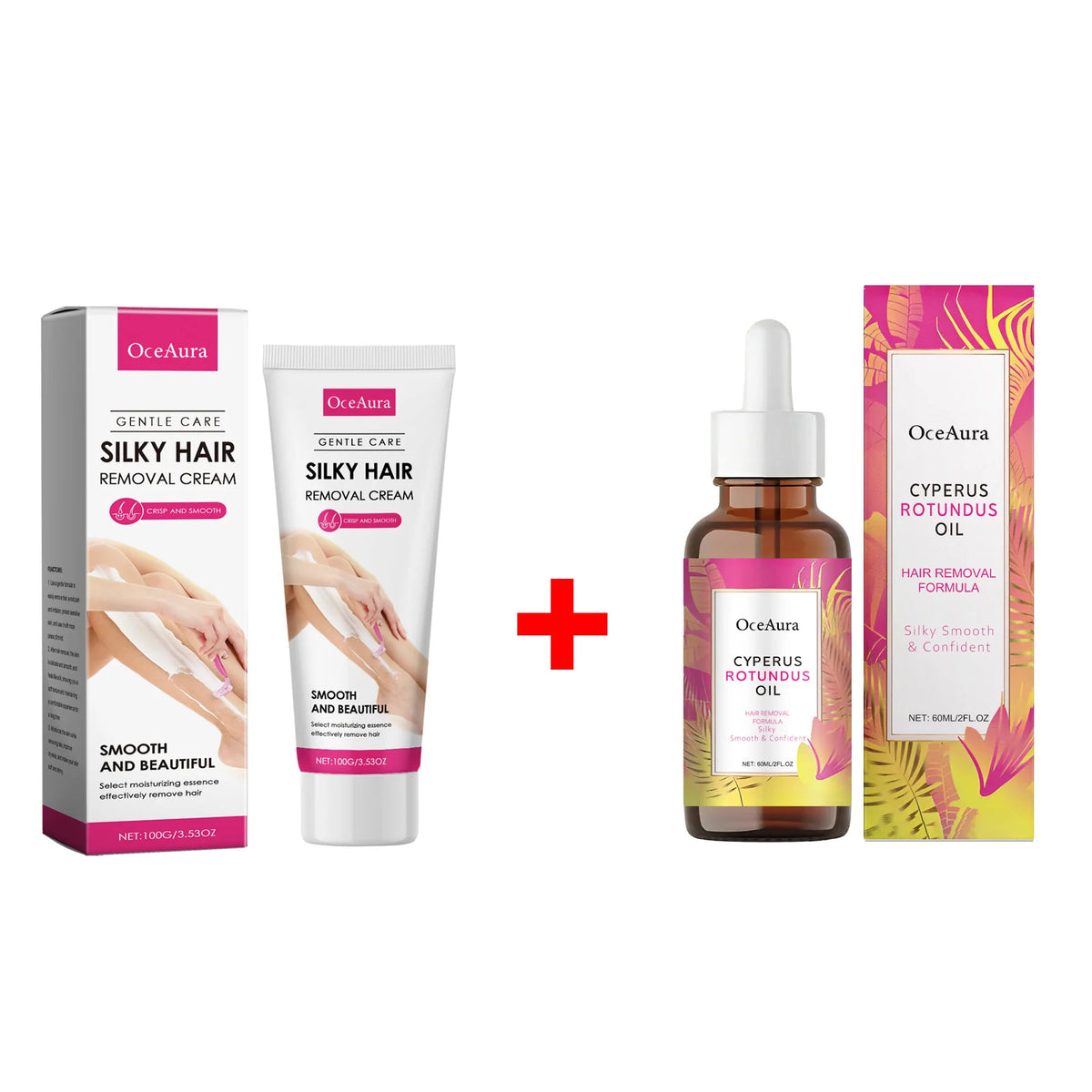 Gentle Hair Removal Cream and Soothing Oil Set