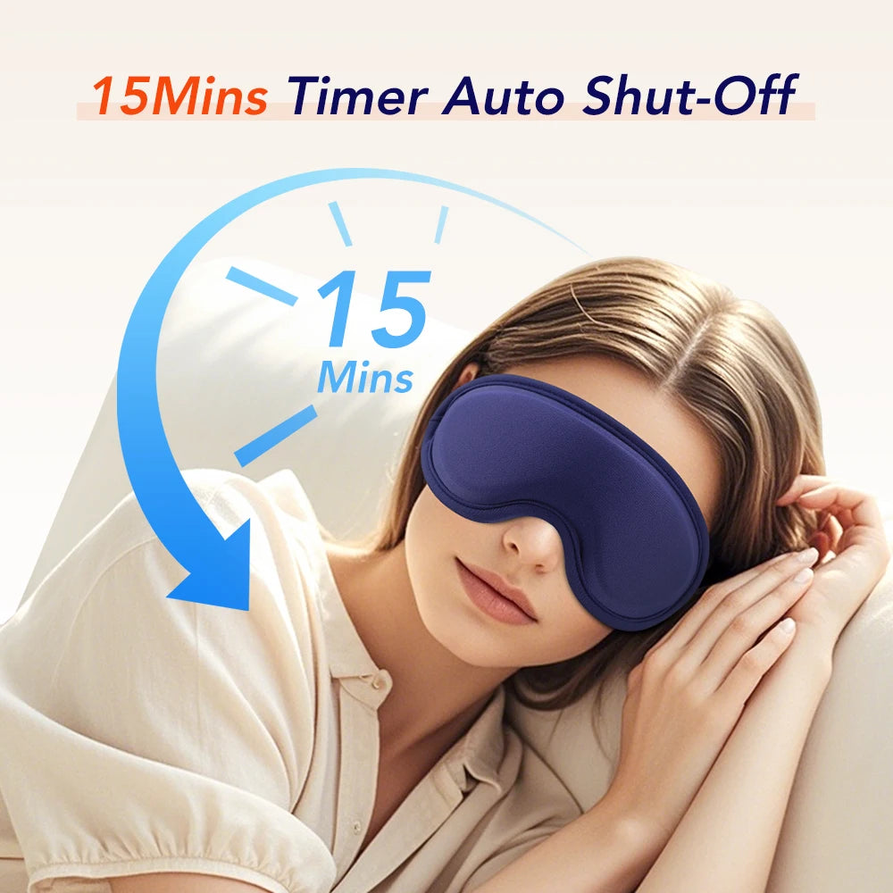 Heated Vibrating 3D Eye Massager Mask for Stress Relief and Sleep - 10