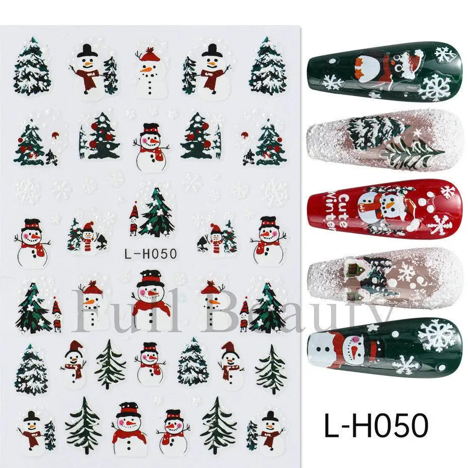 3D Christmas Cartoon Self-Adhesive Nail Art Decal Stickers - 47
