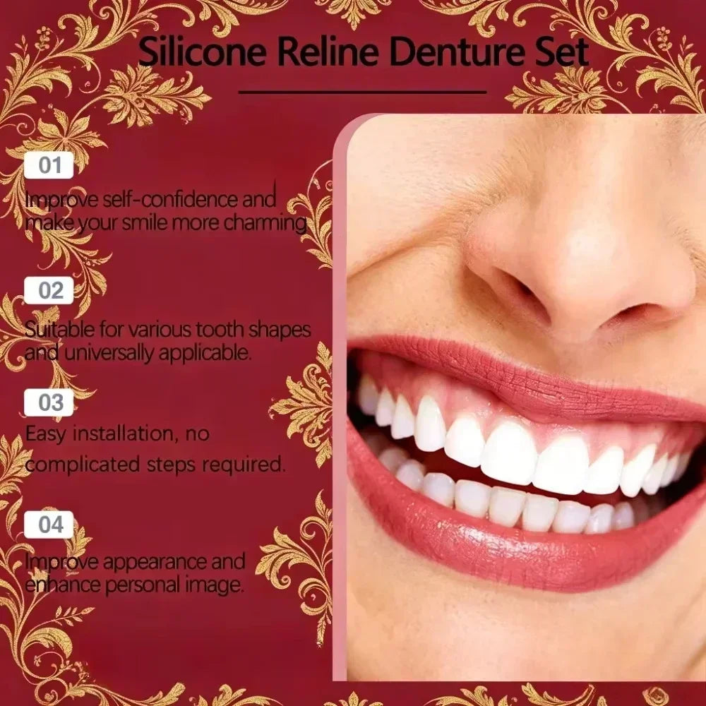 Full Mouth Soft Silicone Cosmetic Dentures Set