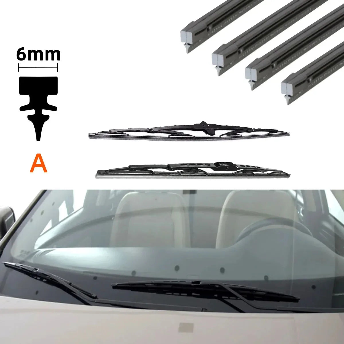 Universal Car Wiper Blade Rubber Refill Strip - 13