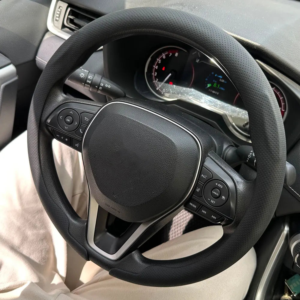 Breathable Leather Car Steering Wheel Cover for Round and D-Shape - 11
